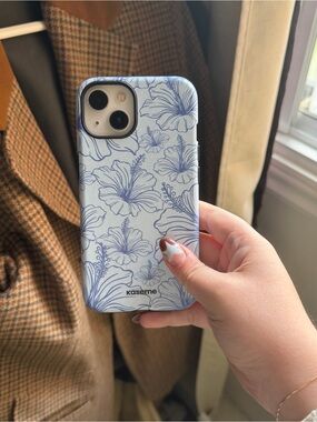 Kaseme Blue Floral Hibiscus Protective iPhone Case